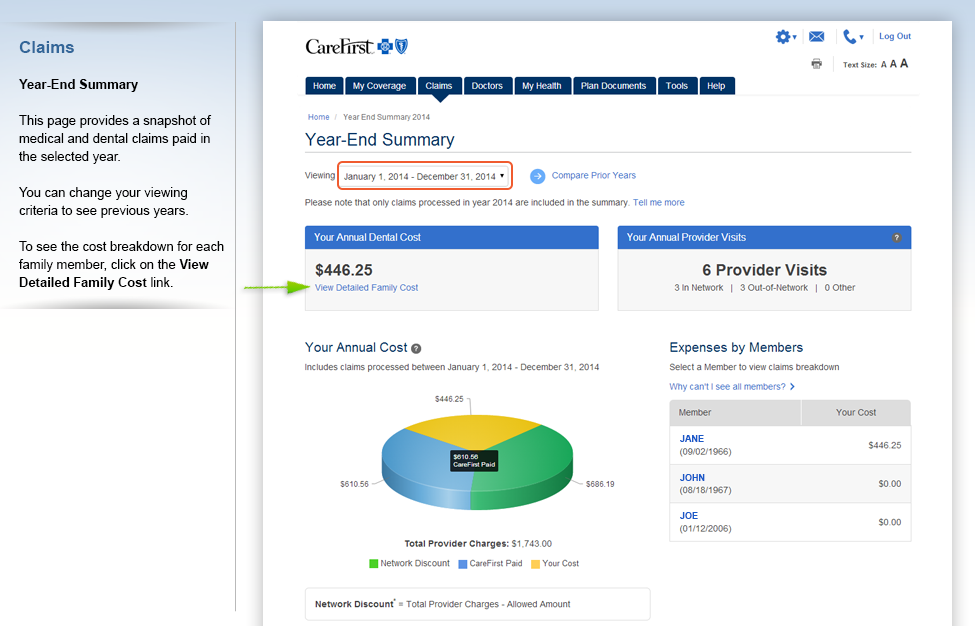 CareFirst My Account Feature Tour