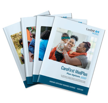 Medplus brochures collaged together and fanned out