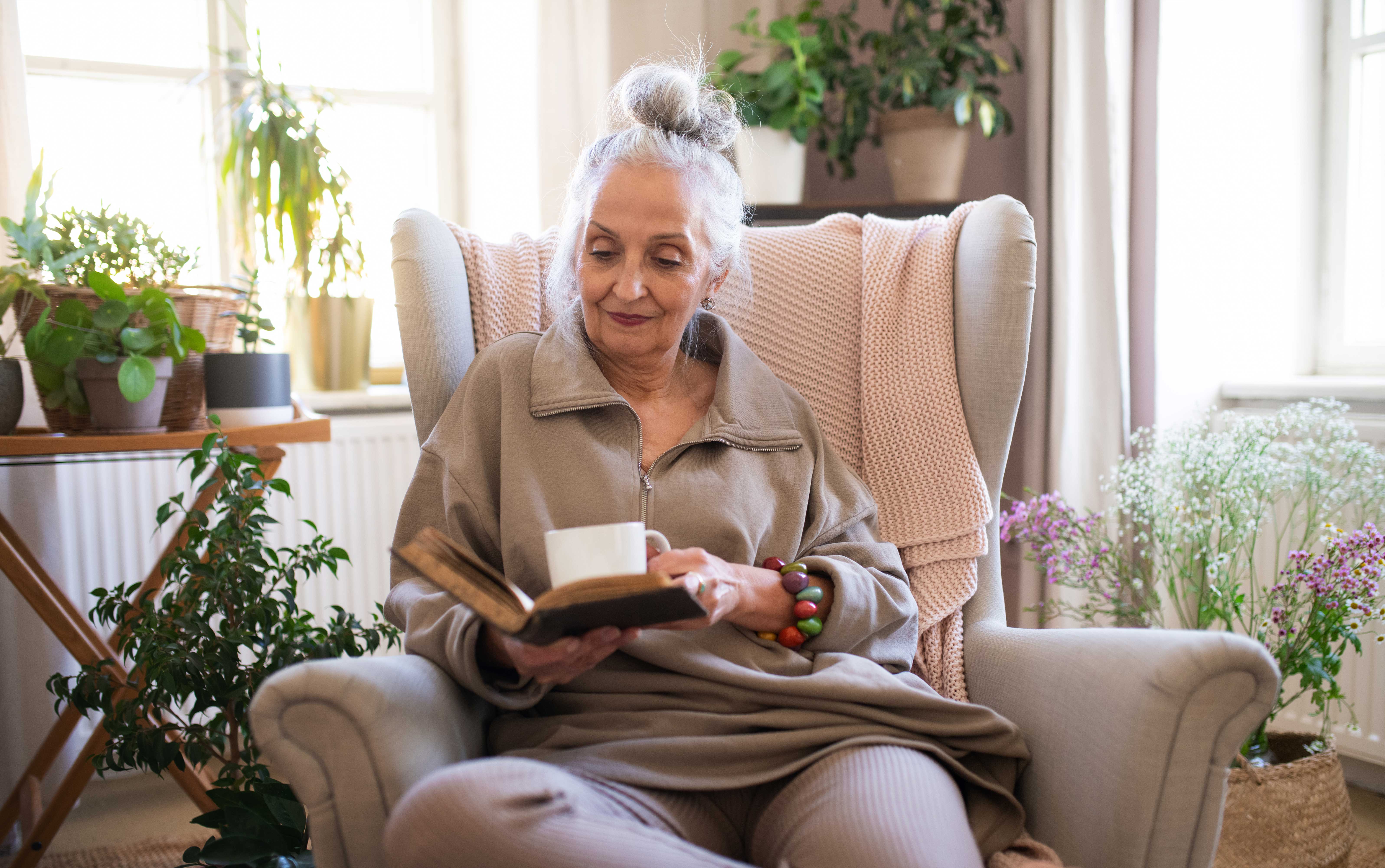 Woman reading book