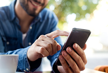 Man using his mobile