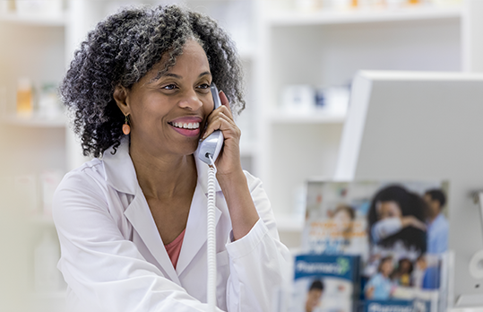 Pharmacist on phone